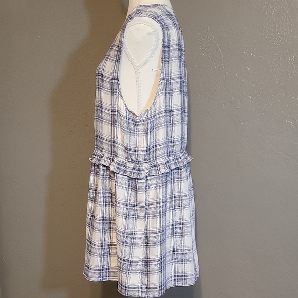 Max Studio London Womens Sleeveless Plaid Button-Up Top XL NWT - Picture 2 of 9